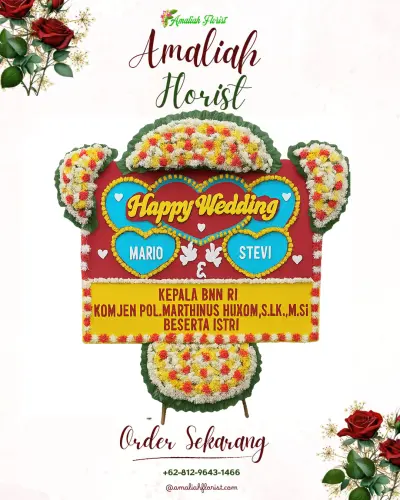 Karangan Papan Bunga Pernikahan di Gumiwang